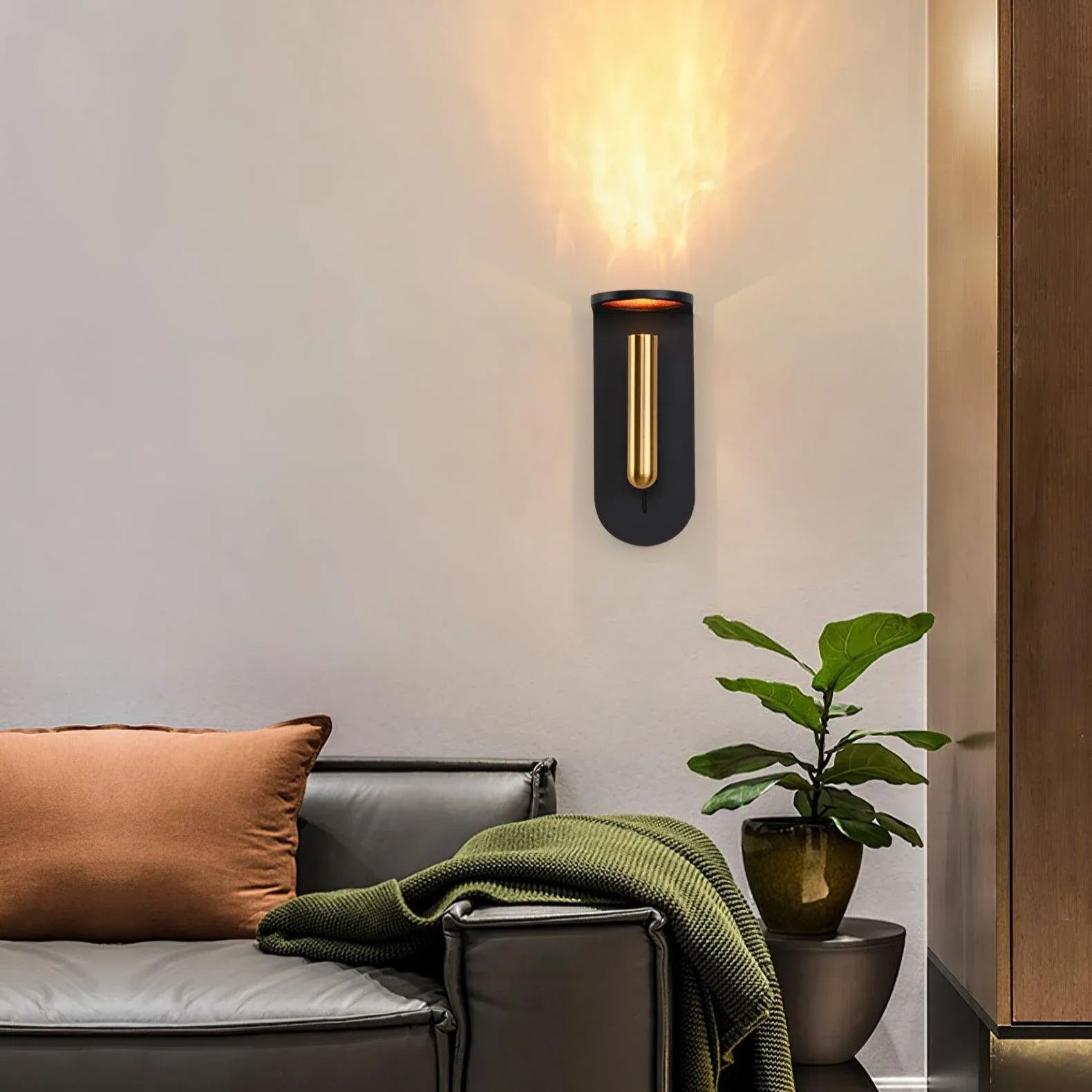 Edge Minimalism Acrylic Metal Black White Wall Light Dining Room Bedroom