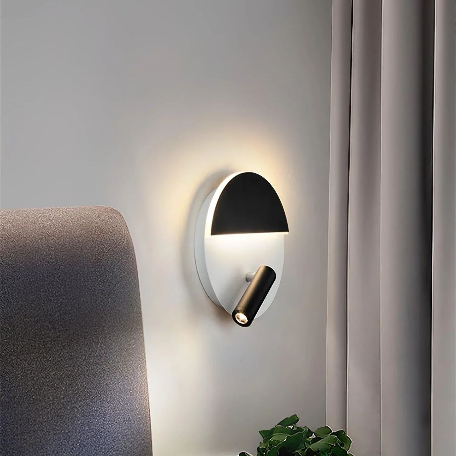 Edge Minimalism Metal Black White Wall Light Dining Room Bedroom