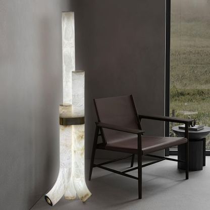 Jade Alabaster Curved Whimsical Floor Lamp Living Room Bedroom