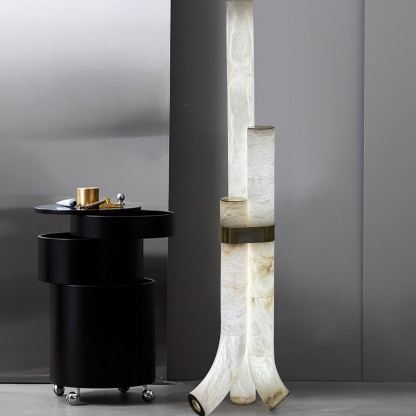 Jade Alabaster Curved Whimsical Floor Lamp Living Room Bedroom