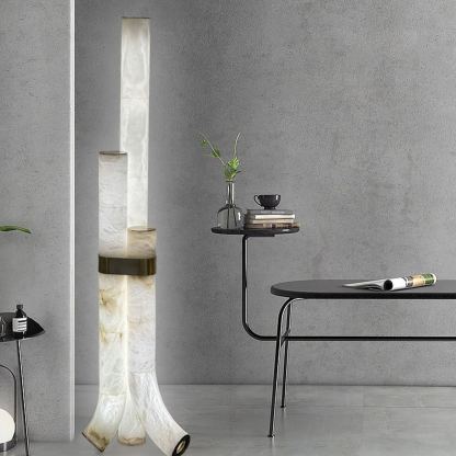 Jade Alabaster Curved Whimsical Floor Lamp Living Room Bedroom