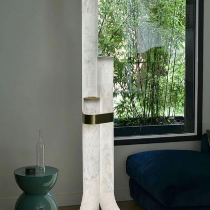 Jade Alabaster Curved Whimsical Floor Lamp Living Room Bedroom