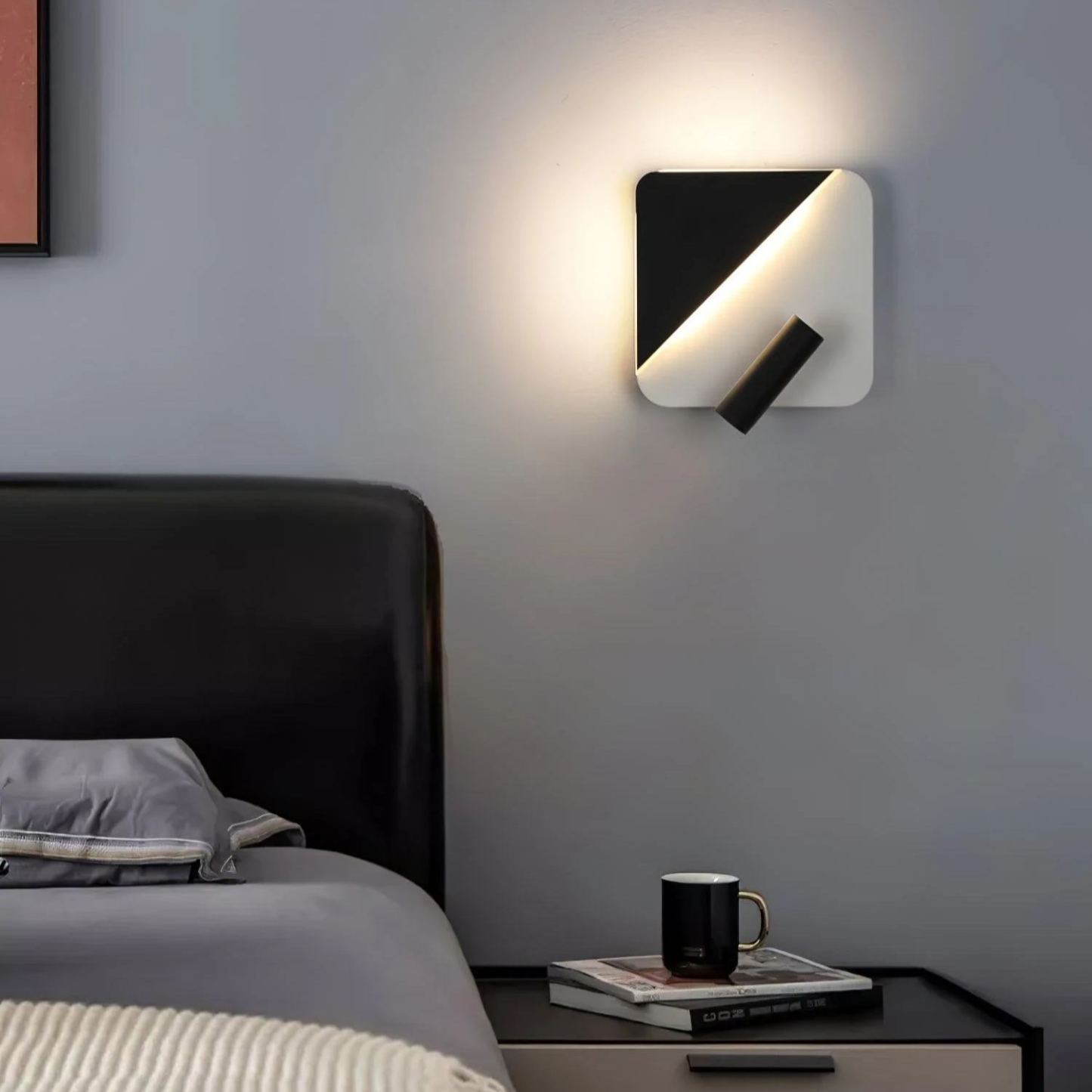 Edge Minimalism Metal Black White Wall Light Dining Room Bedroom