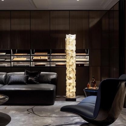 Jade Chic Layered Alabaster Floor Lamp Living Room Bedroom