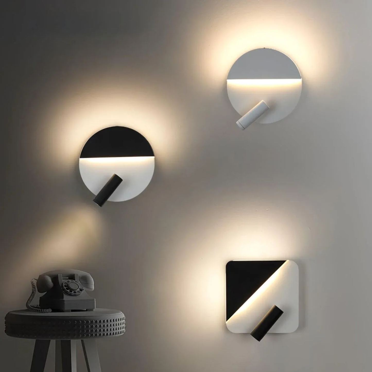 Edge Minimalism Metal Black White Wall Light Dining Room Bedroom