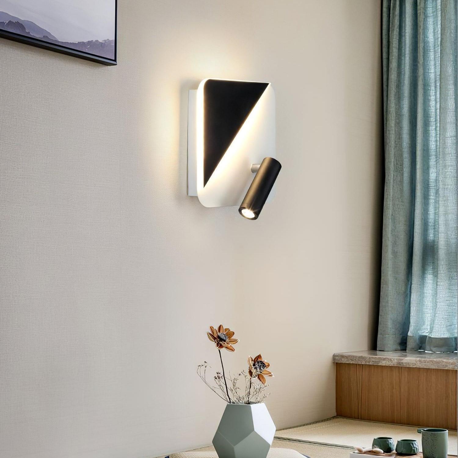 Edge Minimalism Metal Black White Wall Light Dining Room Bedroom