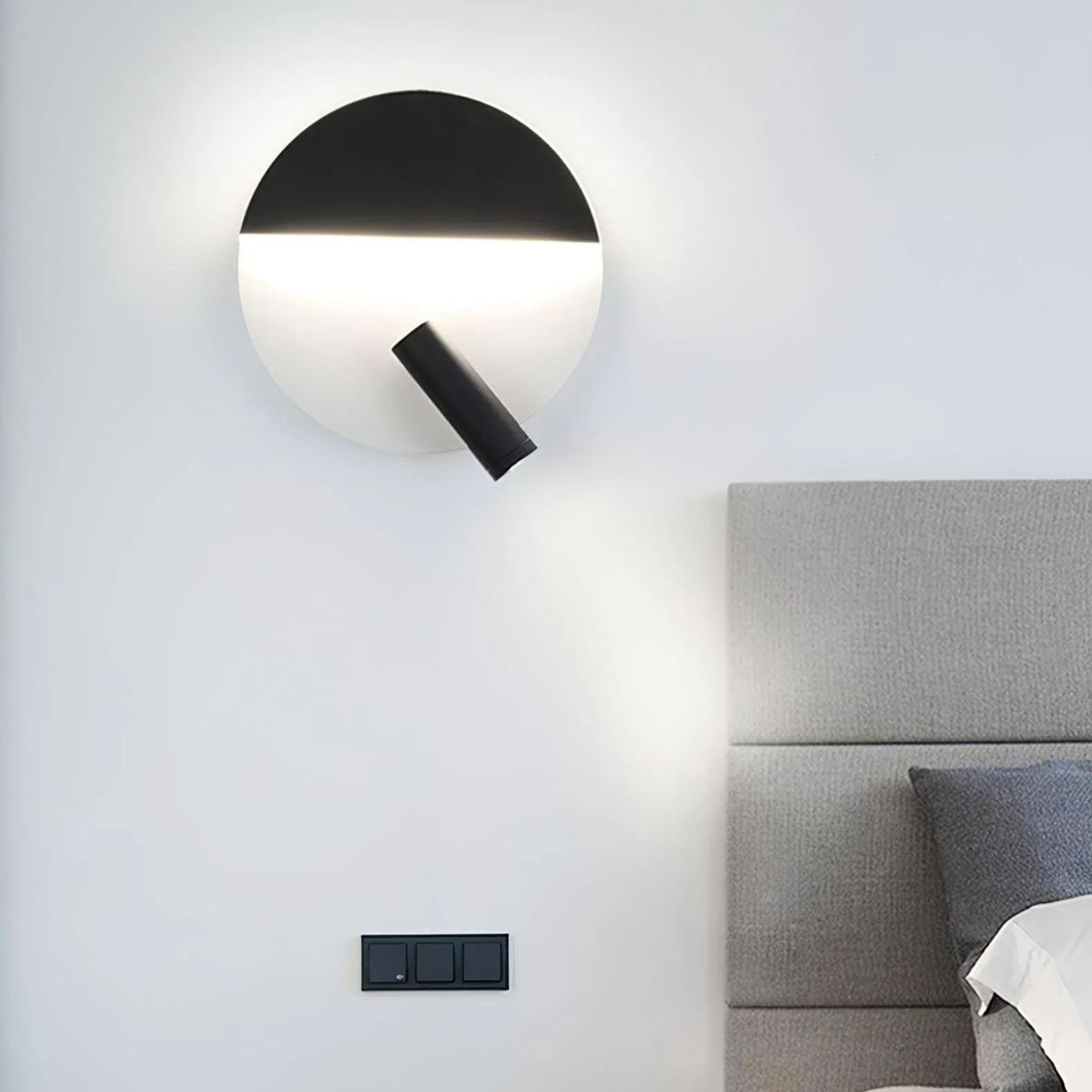 Edge Minimalism Metal Black White Wall Light Dining Room Bedroom