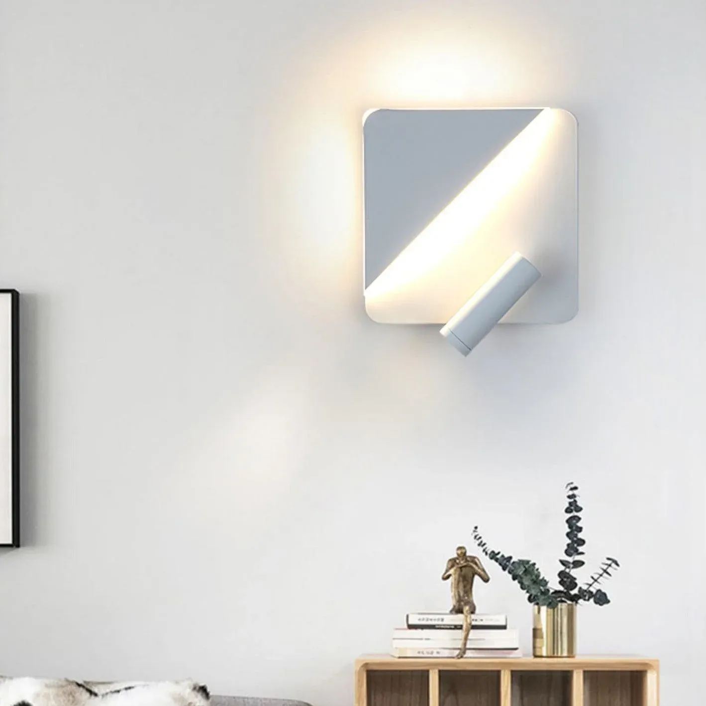 Edge Minimalism Metal Black White Wall Light Dining Room Bedroom