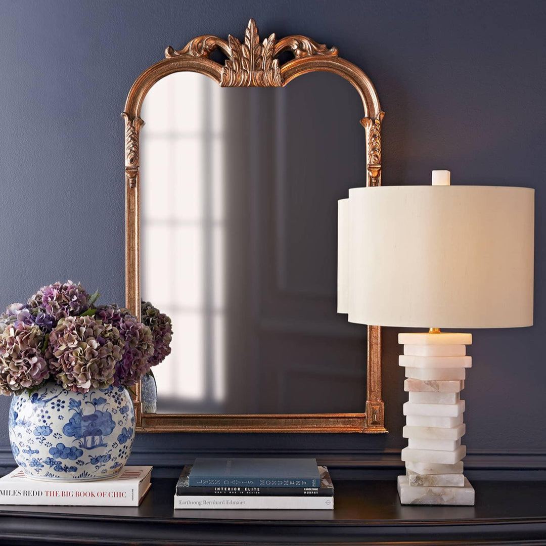Jade Alabaster Stacked Elegant Table Lamp Bedroom Living Room