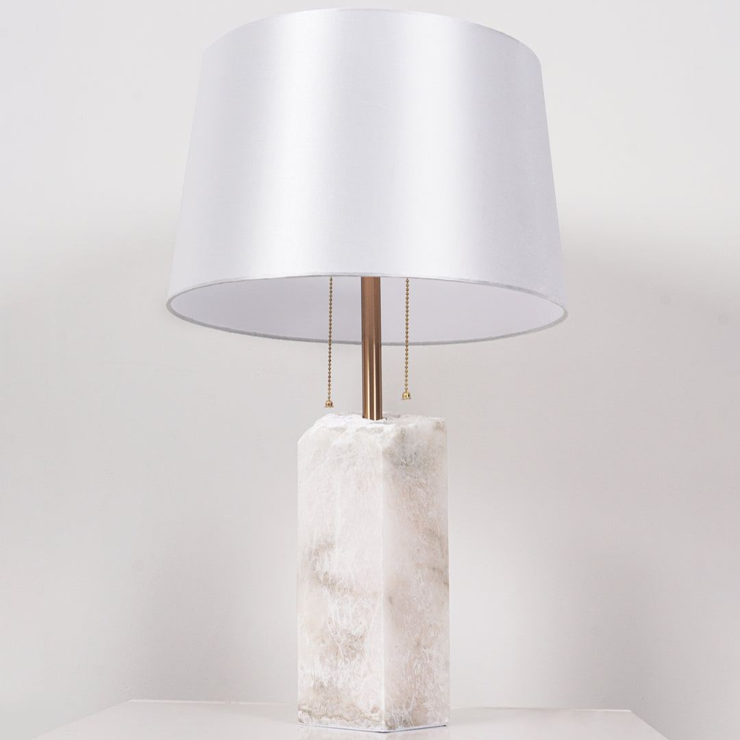 Jade Alabaster Rectangular Elegant Table Lamp Bedroom Living Room