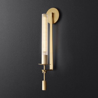 Alessio Minimalism Brass Metal Glass Wall Lamp Bedroom Living Room