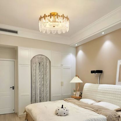 Alessio Vintage Luxury Glass Round Chandelier Living Dining Room