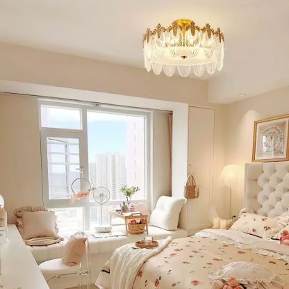 Alessio Vintage Luxury Glass Round Chandelier Living Dining Room