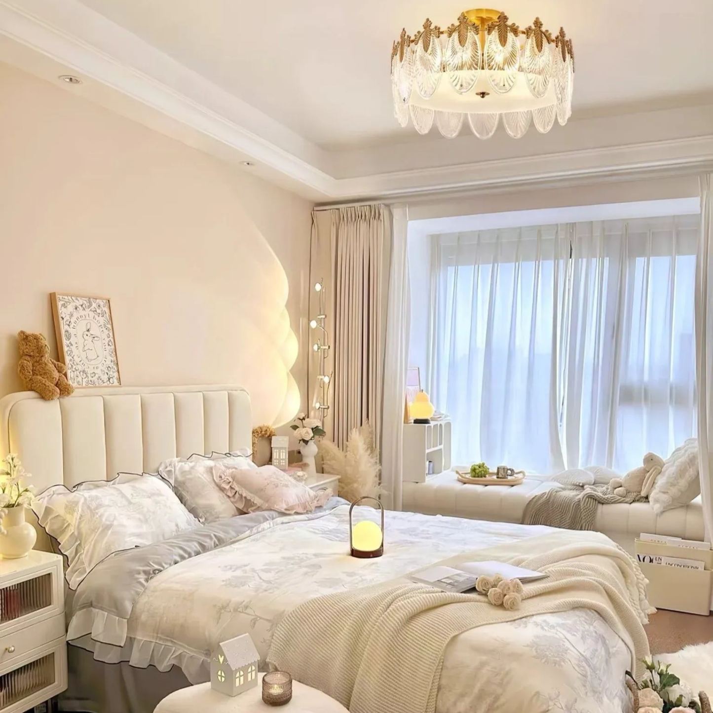 Alessio Vintage Luxury Glass Round Chandelier Living Dining Room