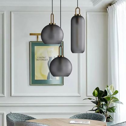 Hailie Modern Round Glass Pendant Light Bedroom Hallway Living Room