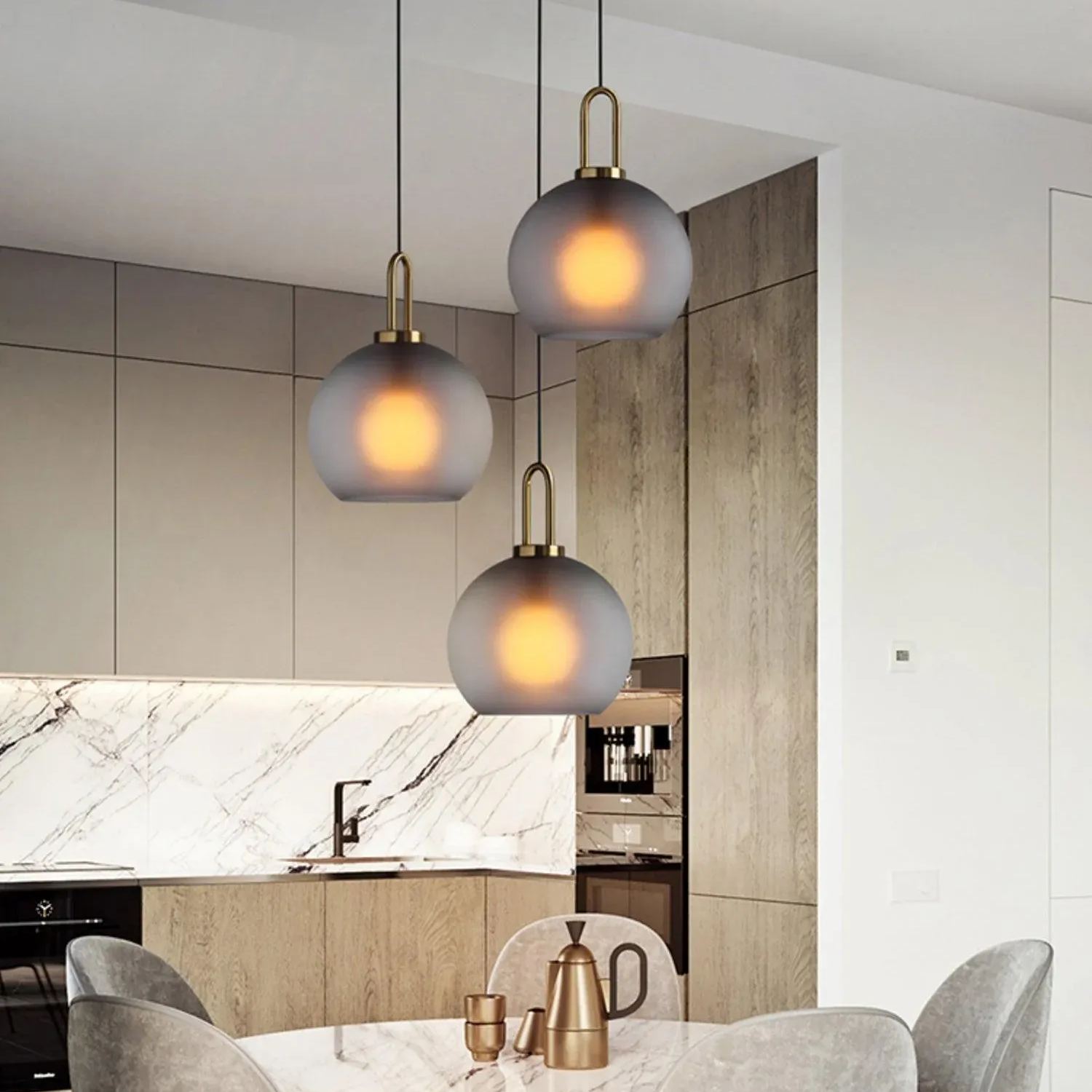Hailie Modern Round Glass Pendant Light Bedroom Hallway Living Room