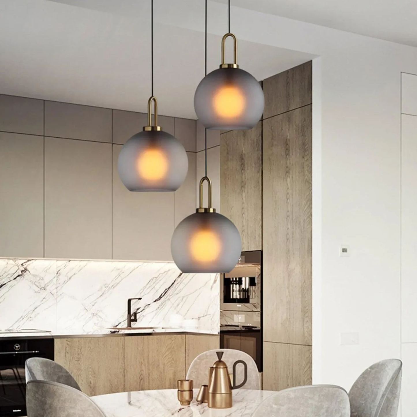 Hailie Modern Round Glass Pendant Light Bedroom Hallway Living Room