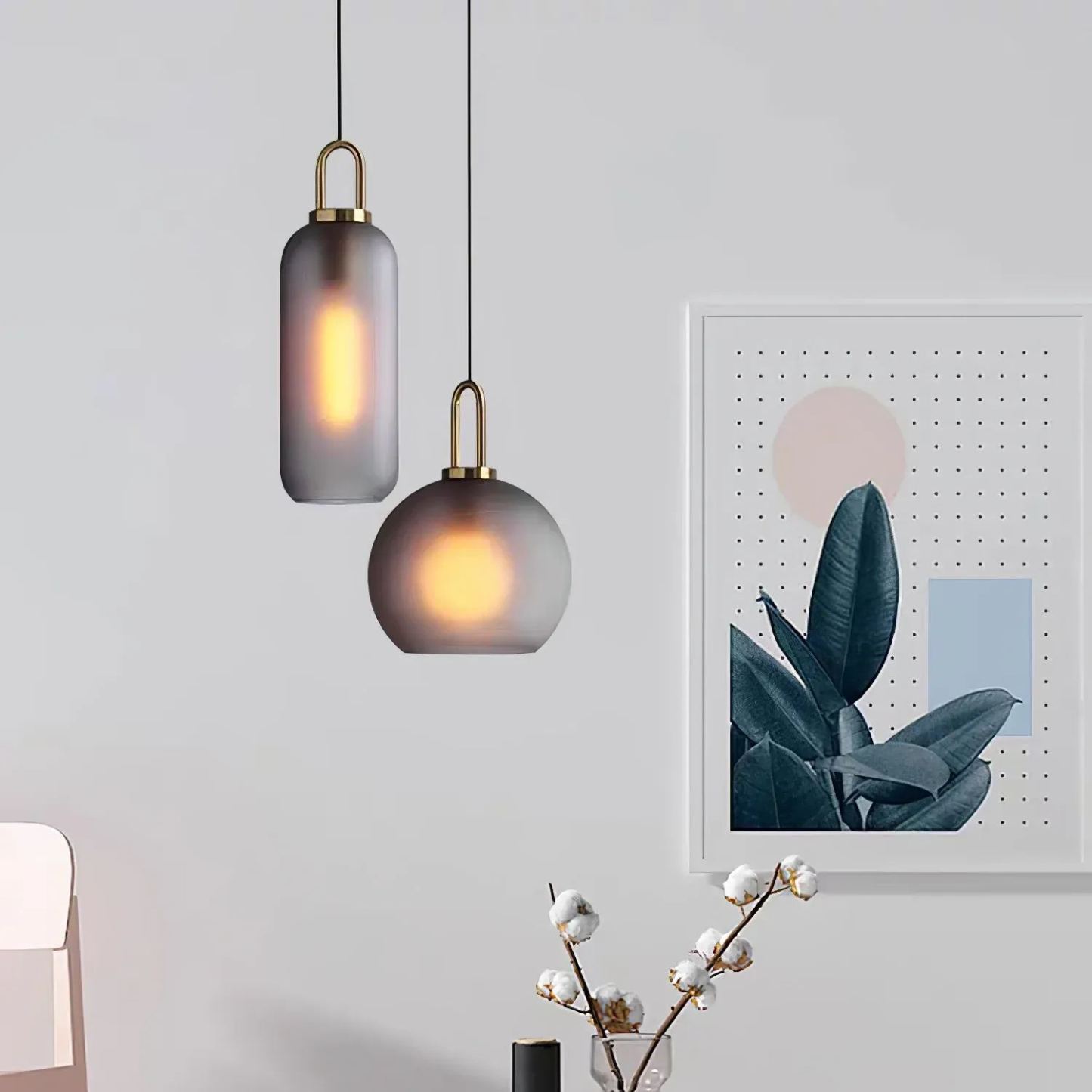 Hailie Modern Round Glass Pendant Light Bedroom Hallway Living Room