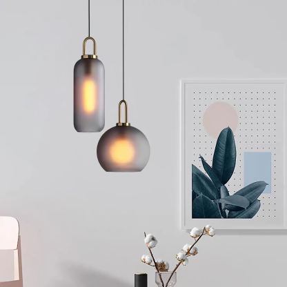 Hailie Modern Round Glass Pendant Light Bedroom Hallway Living Room