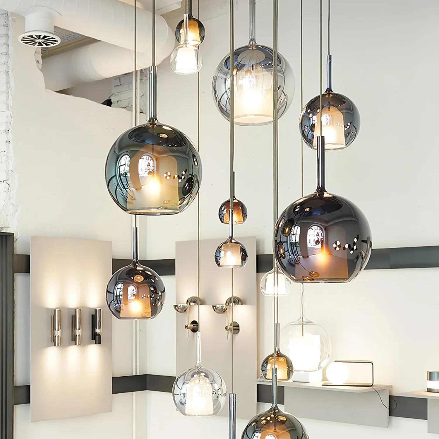 Hailie Modern Round Glass Pendant Light Bedroom Living Room