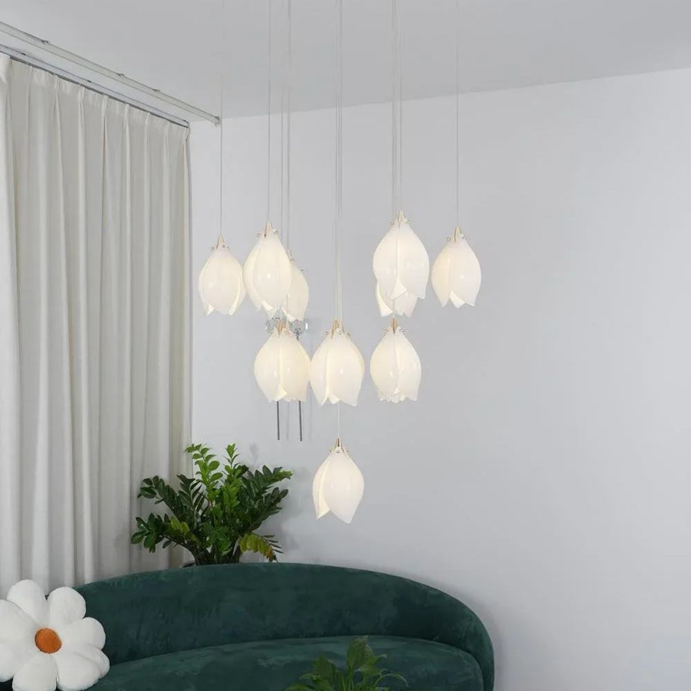 Carins Modern Flower Ceramic Pendant Light Living Room Hallway