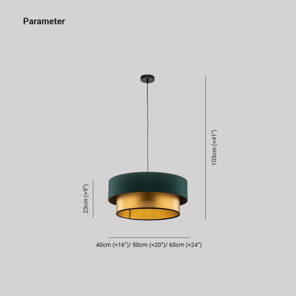 Morandi green gold pendant light dimensions