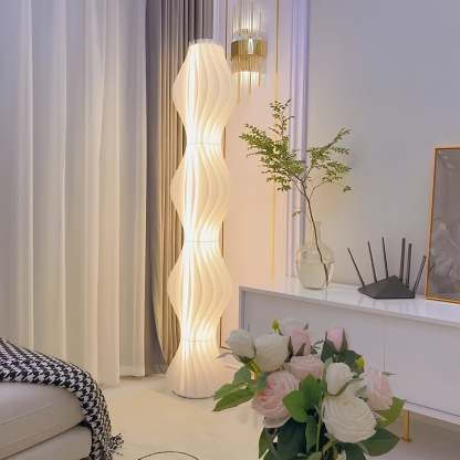 Salgado Artistic Pleated Acrylic Floor Lamp White