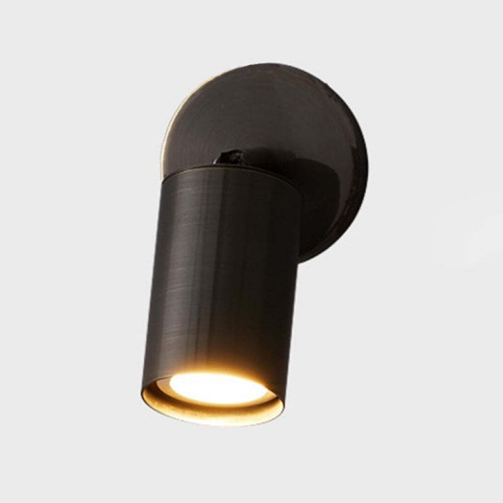 Modern Cylinder Metal Wall Lamp, Black/Brass | Las Sola