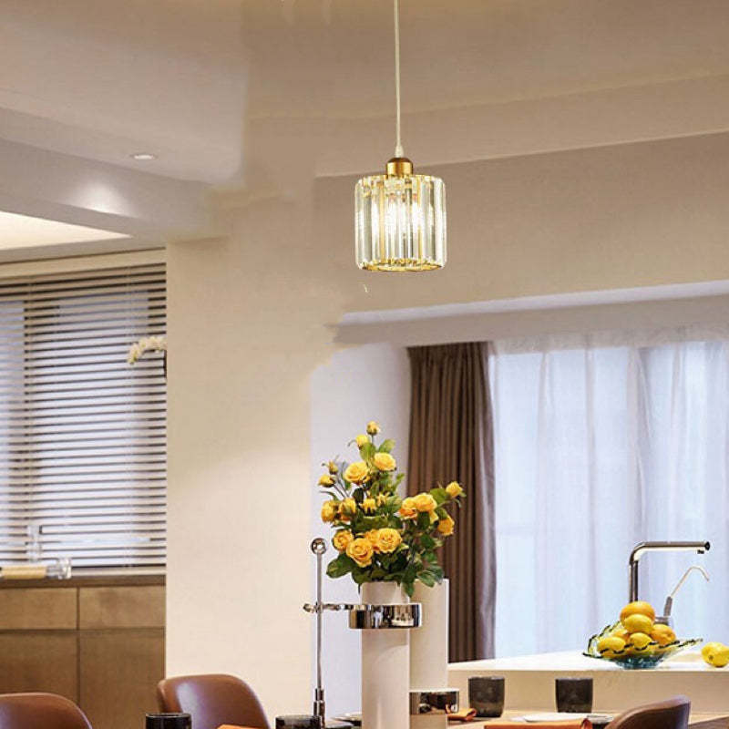 Herbert Modern Cluster Cylinder Glass Pendant Light, Black/Gold