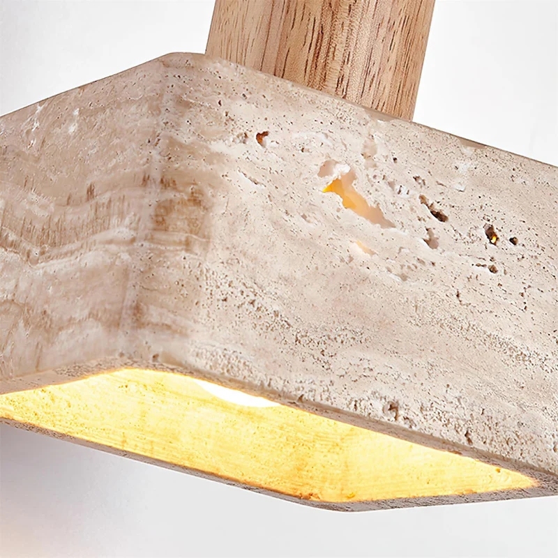 Zaid Minimalism Travertine Wood Pendant Lamp Bedroom Dining Room