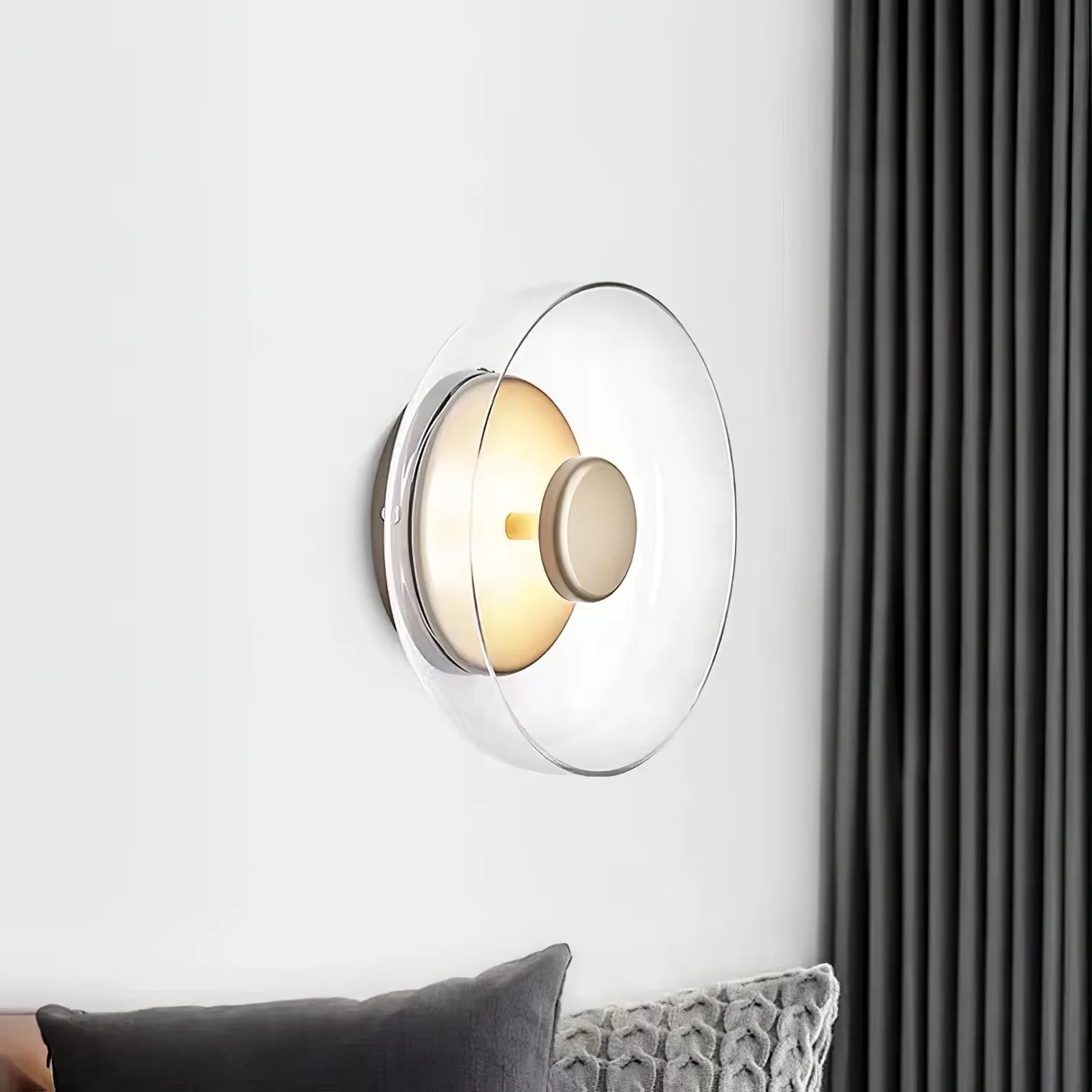Hailie Modern Round Bowl Glass Wall Light Shades Bedroom Hallway