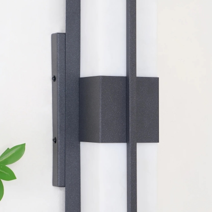 Edge Modern Acrylic Black White Wall Light Waterproof Garden Park