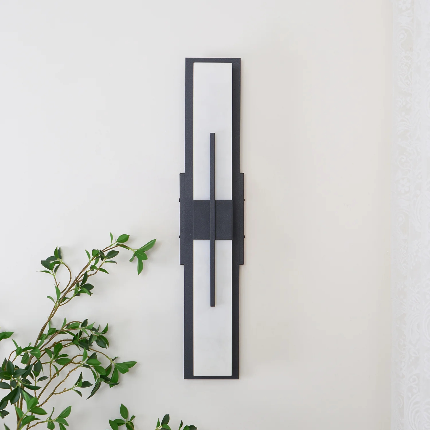 Edge Modern Acrylic Black White Wall Light Waterproof Garden Park