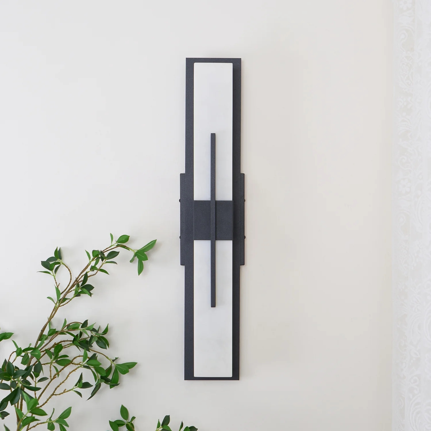 Edge Modern Acrylic Black White Wall Light Waterproof Garden Park