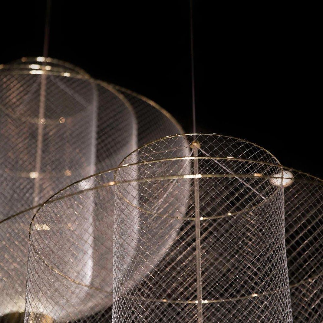 Alessio Unusual Metal Chrome Gold Pendant Light Bedroom Living Room