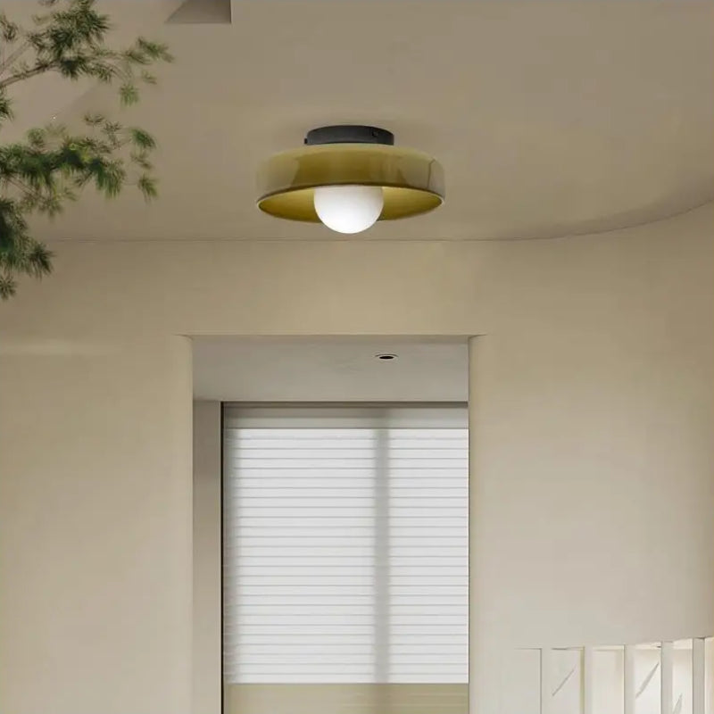Morandi Modern Glass/Metal Flush Mount Ceiling Light, 3 Colors