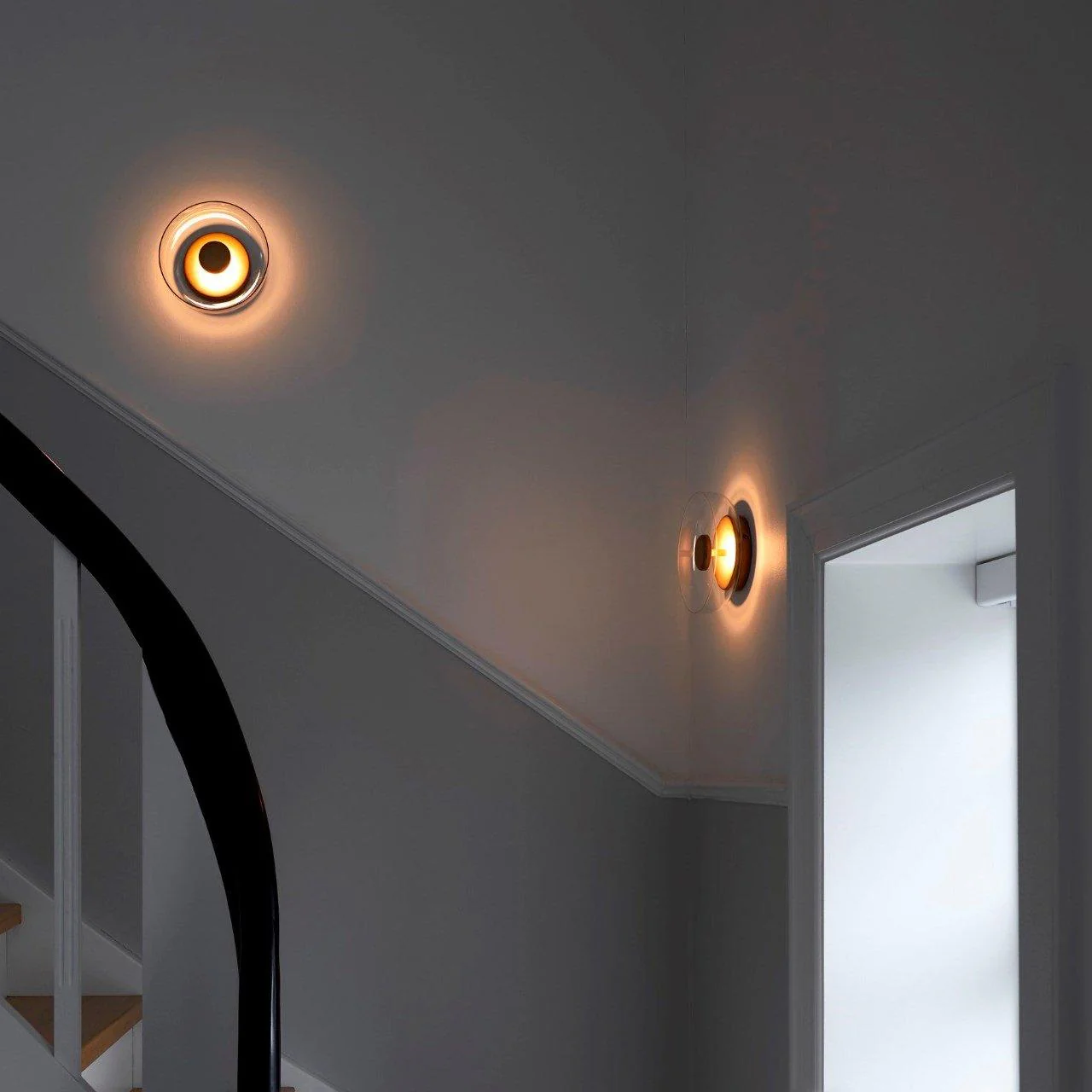 Hailie Modern Round Bowl Glass Wall Light Shades Bedroom Hallway