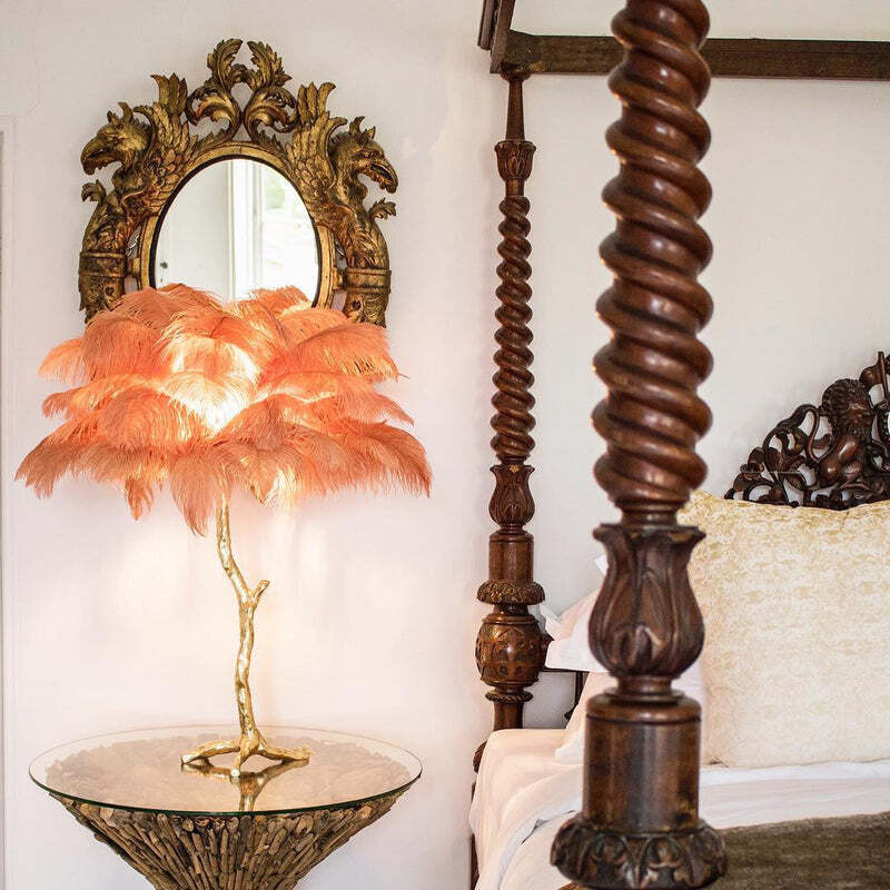 O'Moore Nordic Luxury Unique Ostrich Feather Floor Lamp/Table Lamp