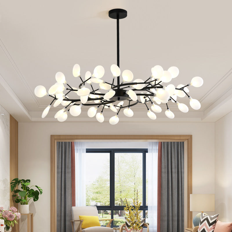 Olivia Unique Branch Firefly Art Deco Chandelier Black/Gold