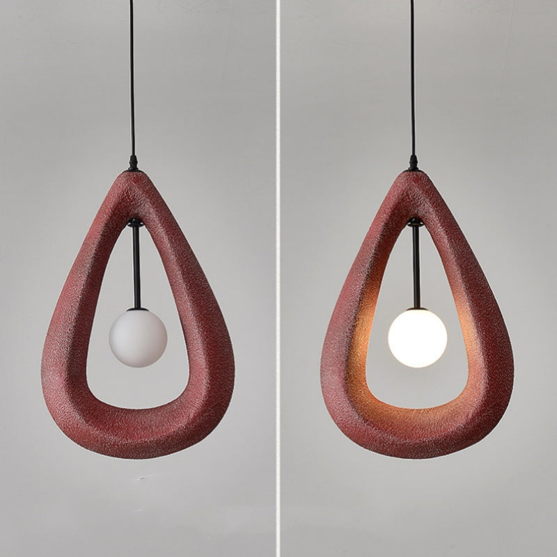 Red Byers Teardrop Pendant Light - Bedroom Lighting