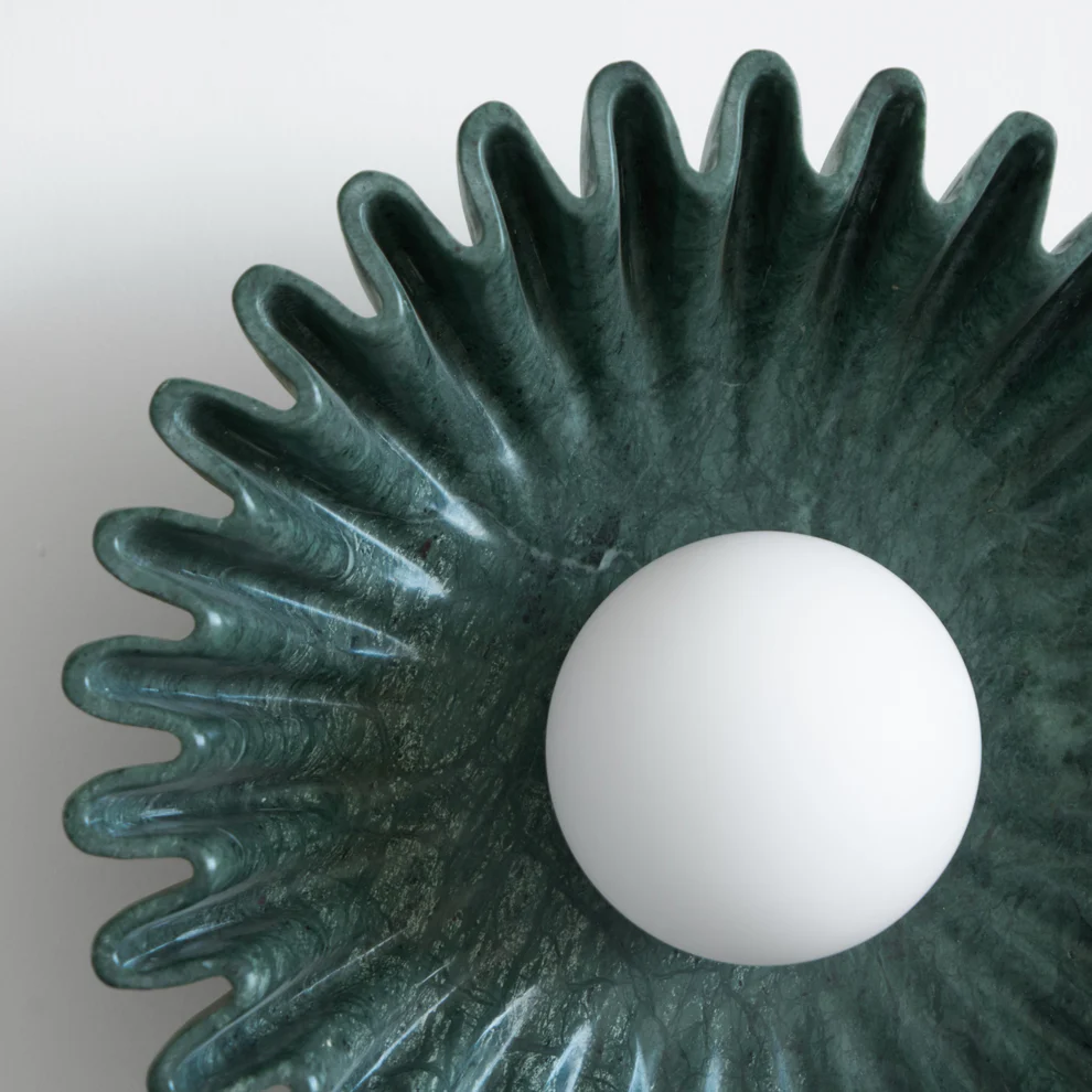 Jade Unusual Round Marble Glass Wall Lamp Bedroom Dining Room
