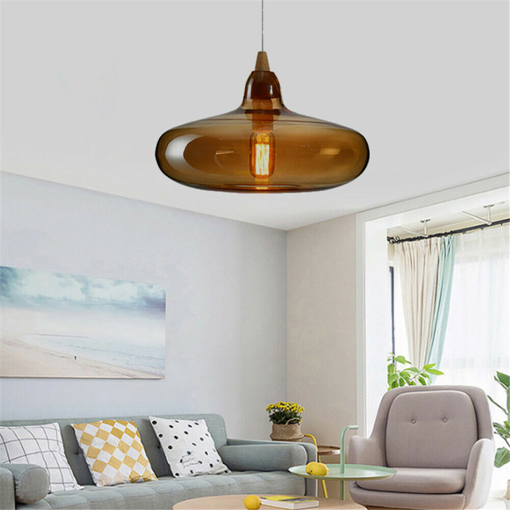 Hailie Modern Art Amber  Glass Pendant Light