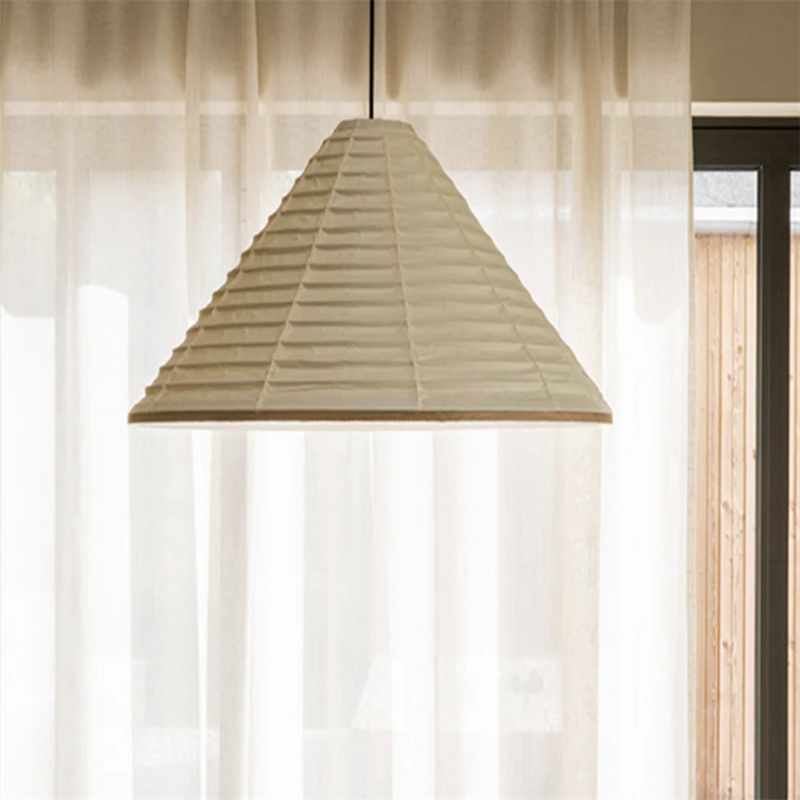 Byers Conical Paper Pendant Light suspended, bedroom lighting