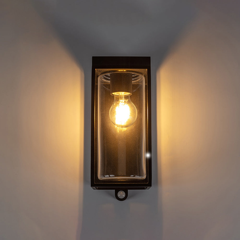 Orr Modern Rectangular Solar Waterproof Metal Glass Outdoor Wall Lamp
