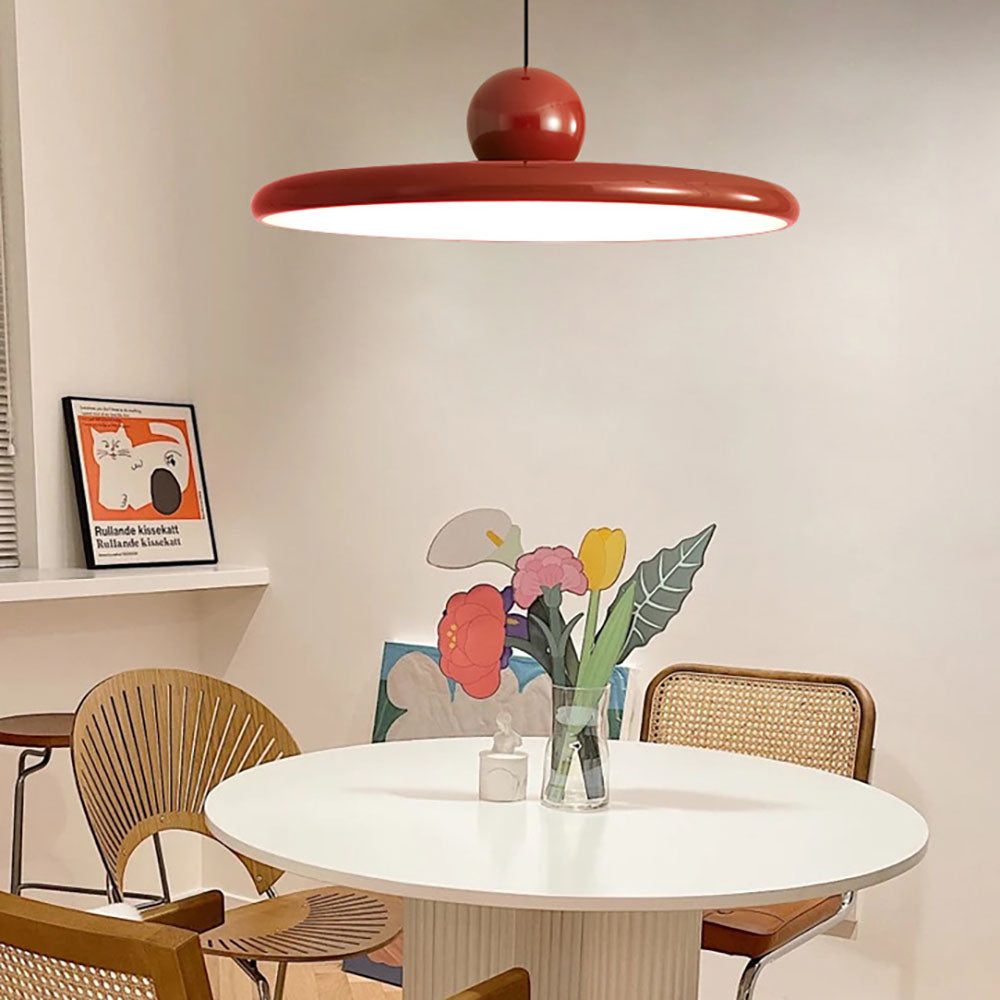 Morandi Nordic Saucer Metal Pendant Light Red/Cream/Green