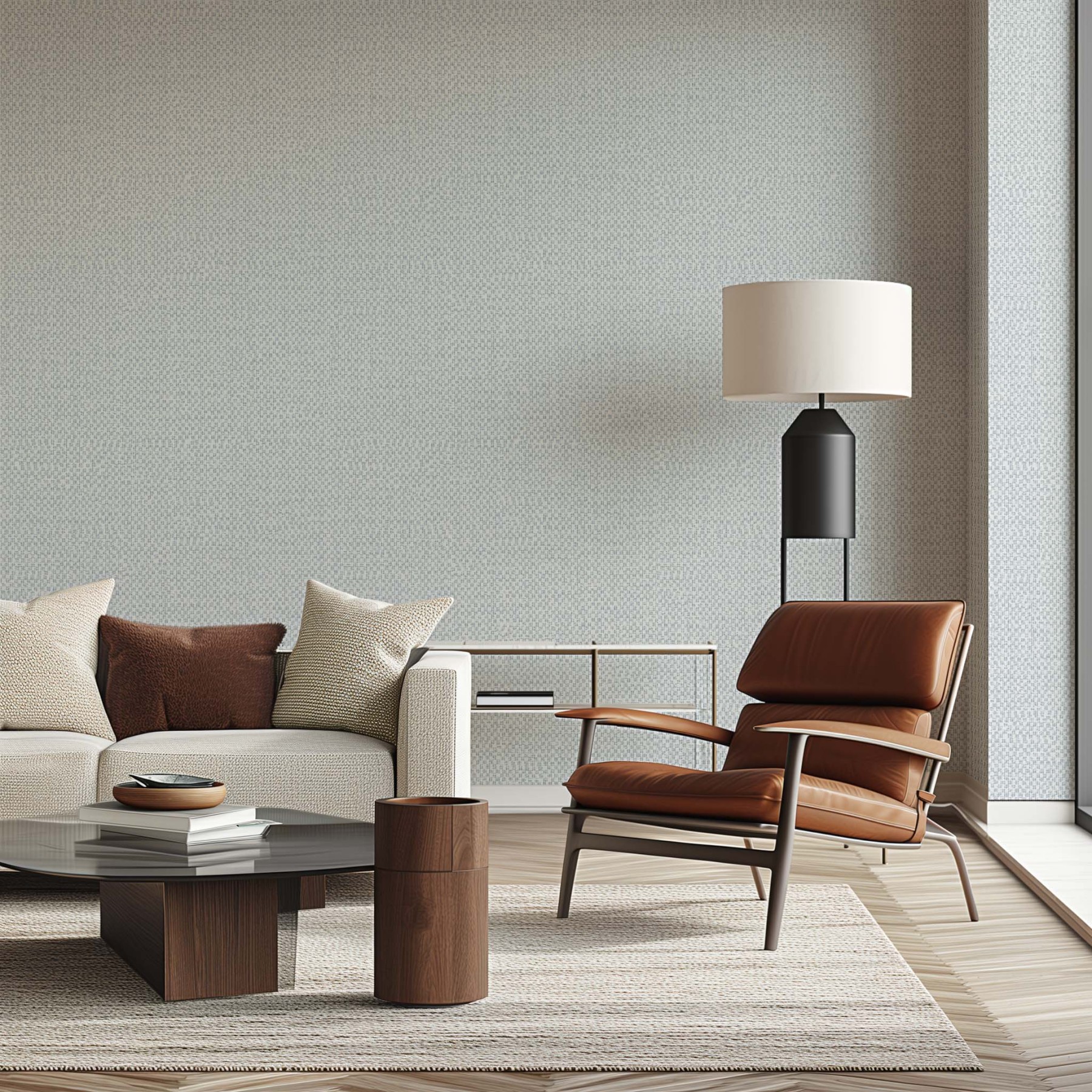 Cloud Minimalist Removable Blue Brown Living Room Bedroom Wallpaper