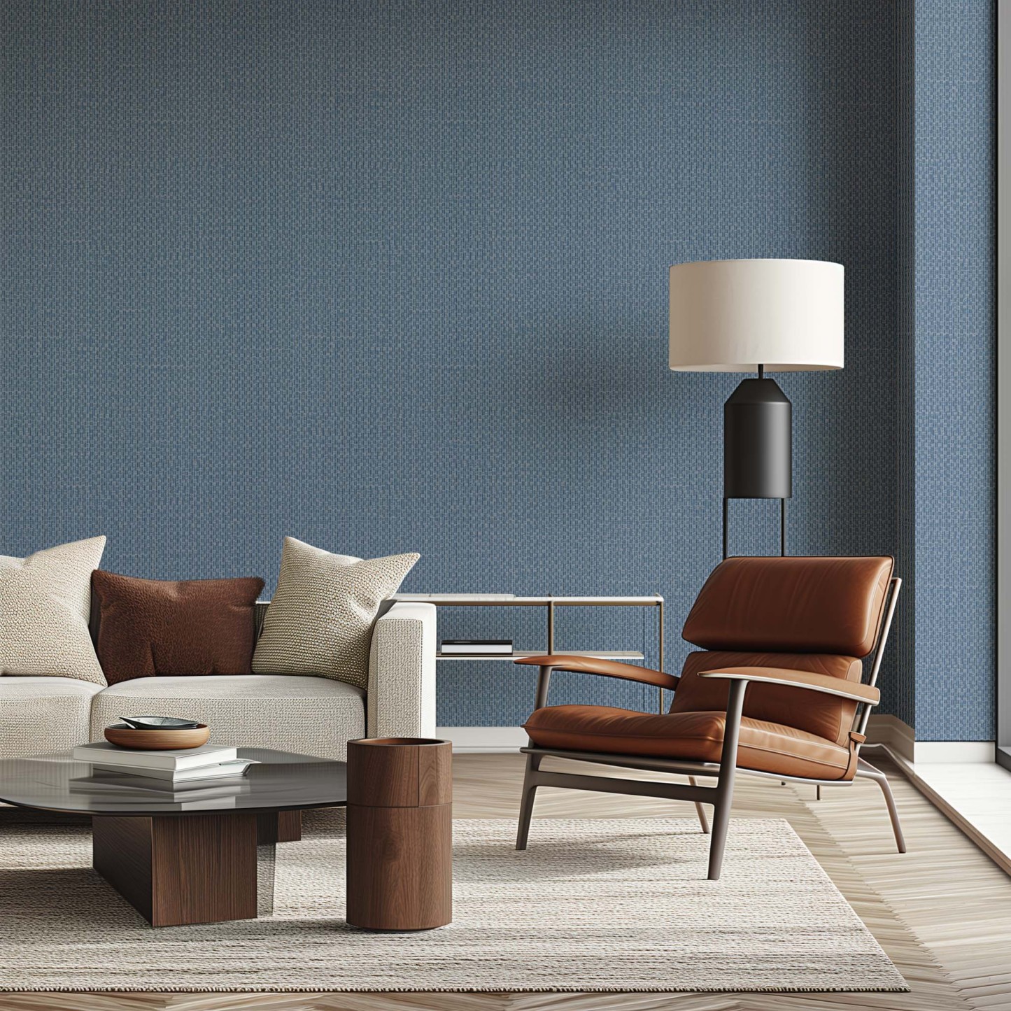 Cloud Minimalist Removable Blue Brown Living Room Bedroom Wallpaper