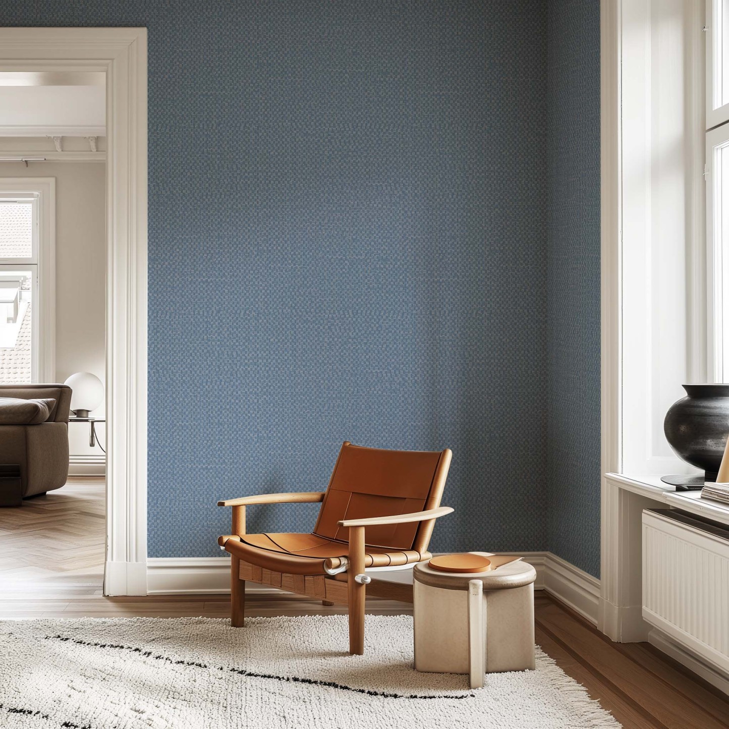 Cloud Minimalist Removable Blue Brown Living Room Bedroom Wallpaper