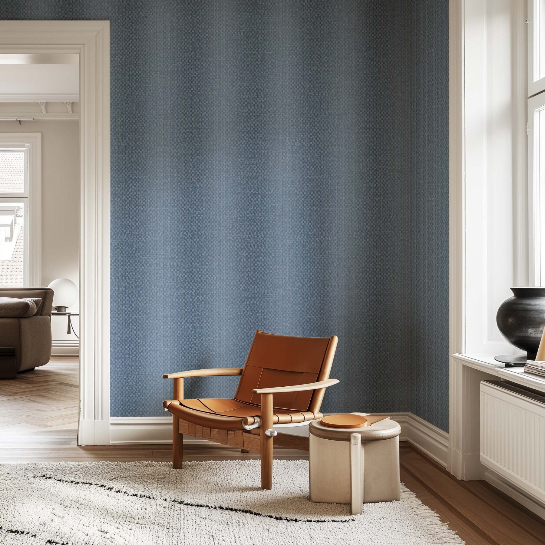 Cloud Minimalist Removable Blue Brown Living Room Bedroom Wallpaper