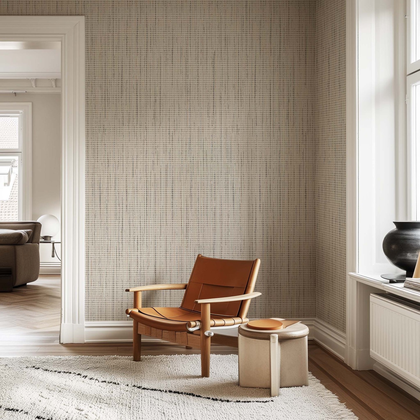 Cloud Minimalist Removable Beige Blue Brown Living Room Bedroom Wallpaper